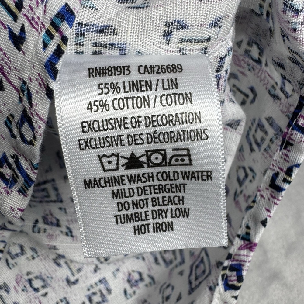 Robert Graham ButtonUp Classic Fit Shirt Mens 2XL Purple/White Linen Blend NWT - Picture 8 of 12